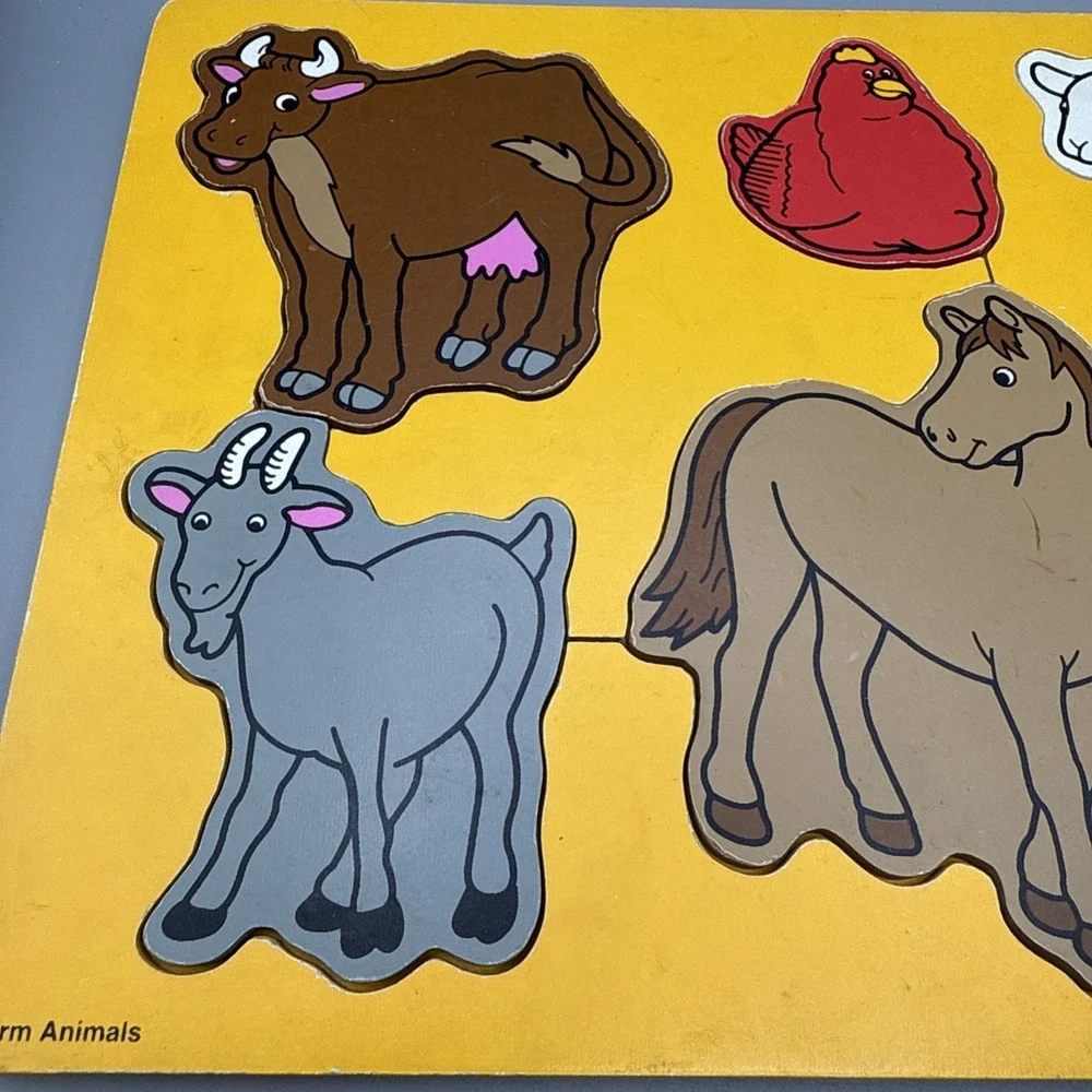 Vintage Lakeshore Farm‎ Animals 6 Piece Puzzle
